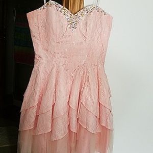 Pink, lace party dress